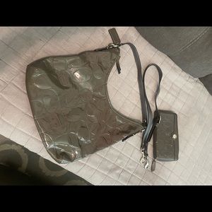 Gray patent Coach set